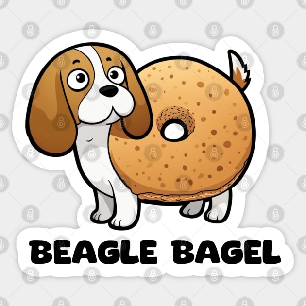 Beagle Bagel Sticker by TheUnknown93